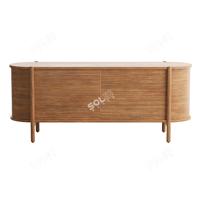 French Oak Buffet Storage Organizer 3D model image 2