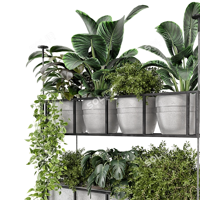 Metal Box Hanging Plants Set 3D model image 3