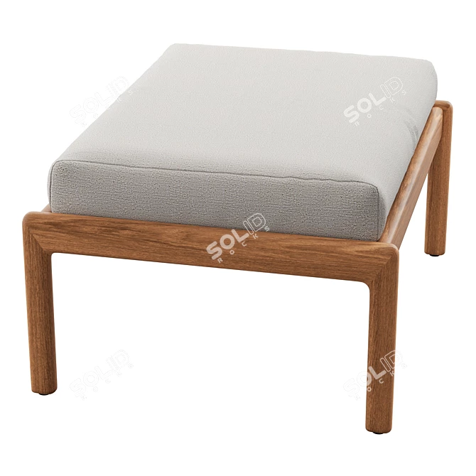 Modern Teak Outdoor Footstool 3D model image 5