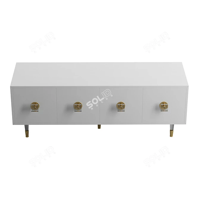 Glamorous Lacquered Media Console 3D model image 3
