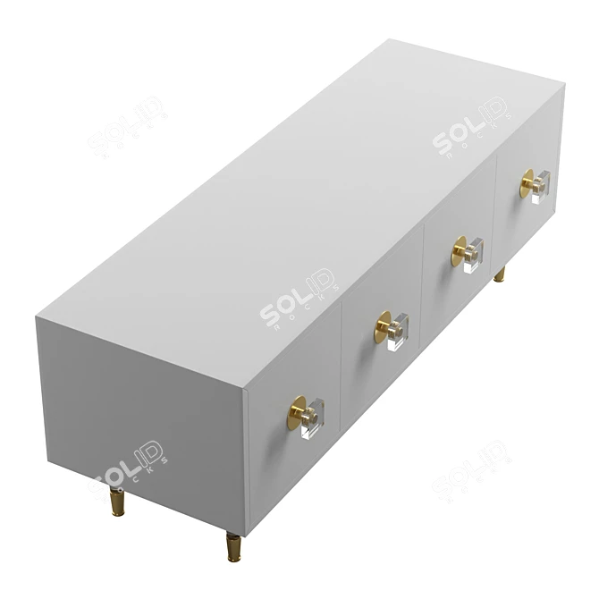 Glamorous Lacquered Media Console 3D model image 5