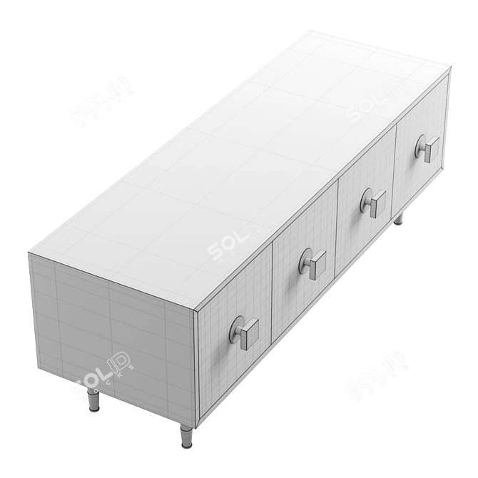Glamorous Lacquered Media Console 3D model image 6