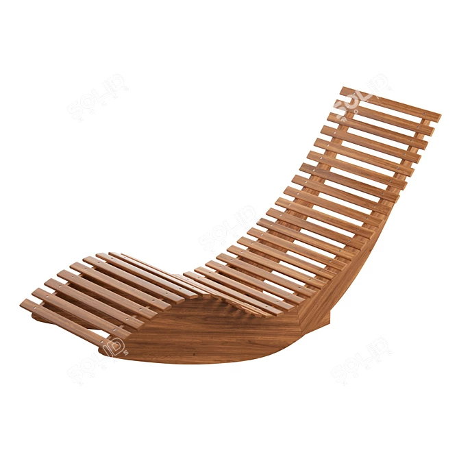 BRESCIA Acacia Wood Garden Lounger 3D model image 2