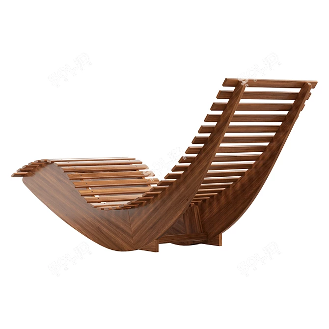 BRESCIA Acacia Wood Garden Lounger 3D model image 3