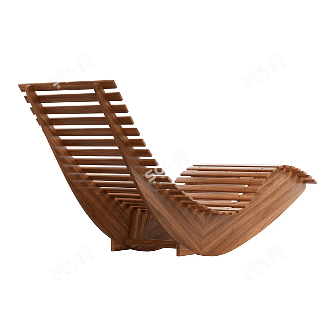 BRESCIA Acacia Wood Garden Lounger 3D model image 4