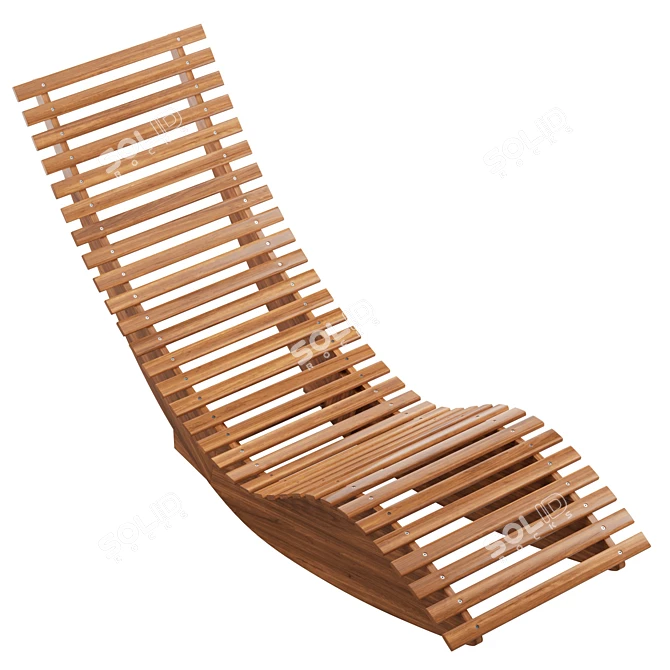 BRESCIA Acacia Wood Garden Lounger 3D model image 5