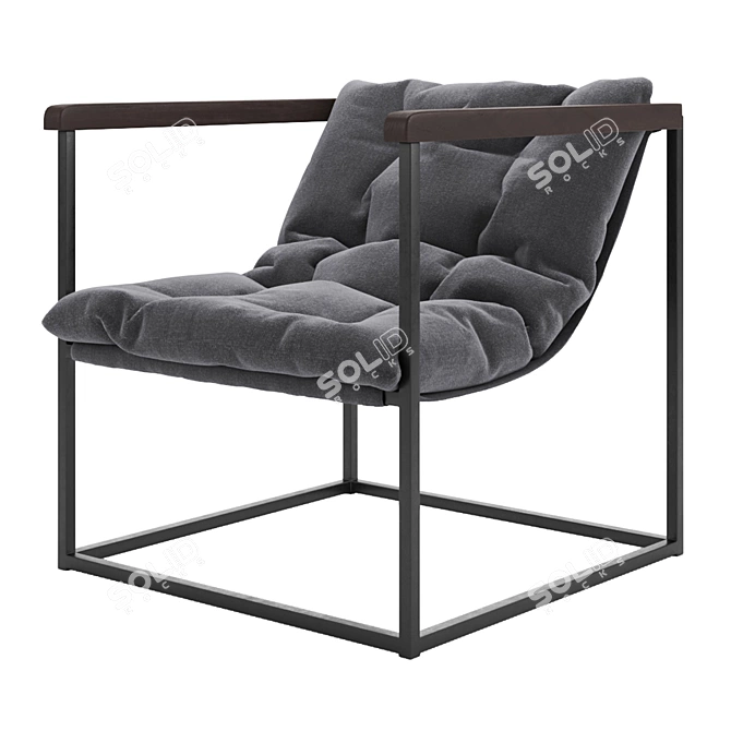 Stylish Loftovik Armchair - 70x70x70cm 3D model image 1