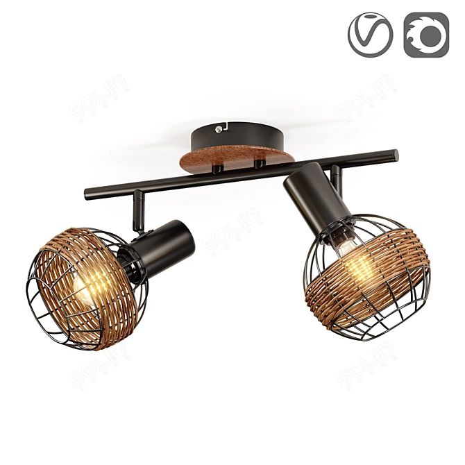 Metal Vintage Spotlight, Nermina 3D model image 1