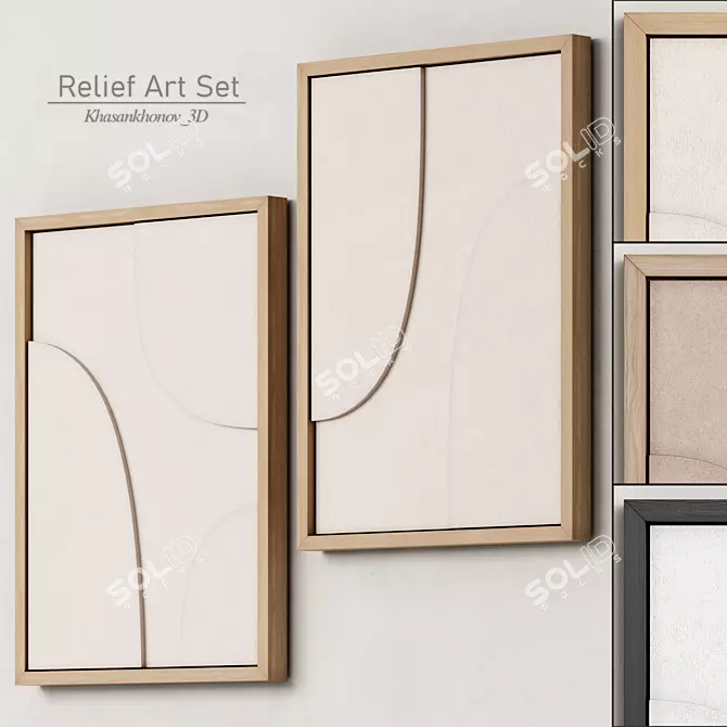 Minimalist Relief Art Set by Amy Maye 3D model image 1