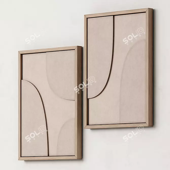 Minimalist Relief Art Set by Amy Maye 3D model image 2