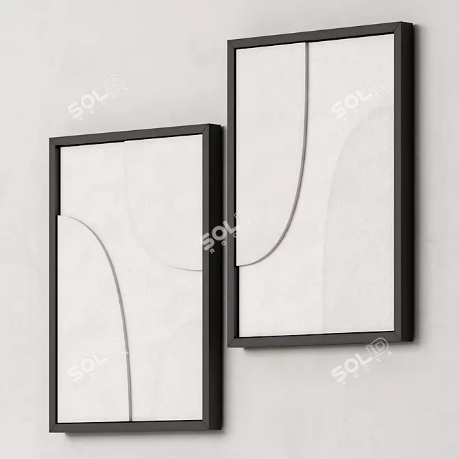 Minimalist Relief Art Set by Amy Maye 3D model image 3