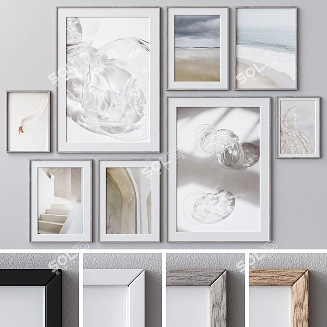 Wall Art Set With Frames 3D model image 1