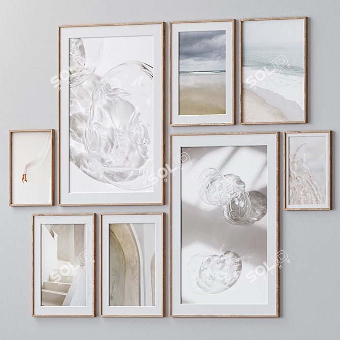 Wall Art Set With Frames 3D model image 2