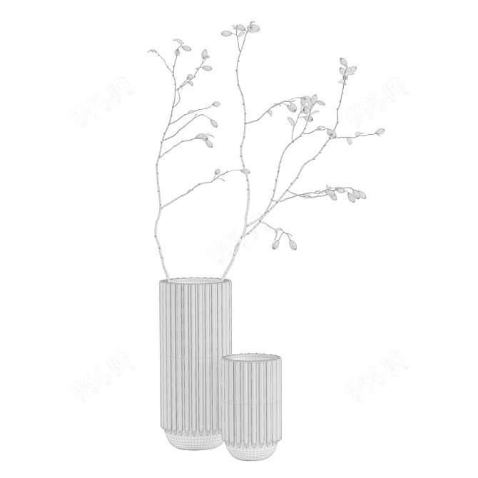 Marble Alia Vases Set 3D model image 4