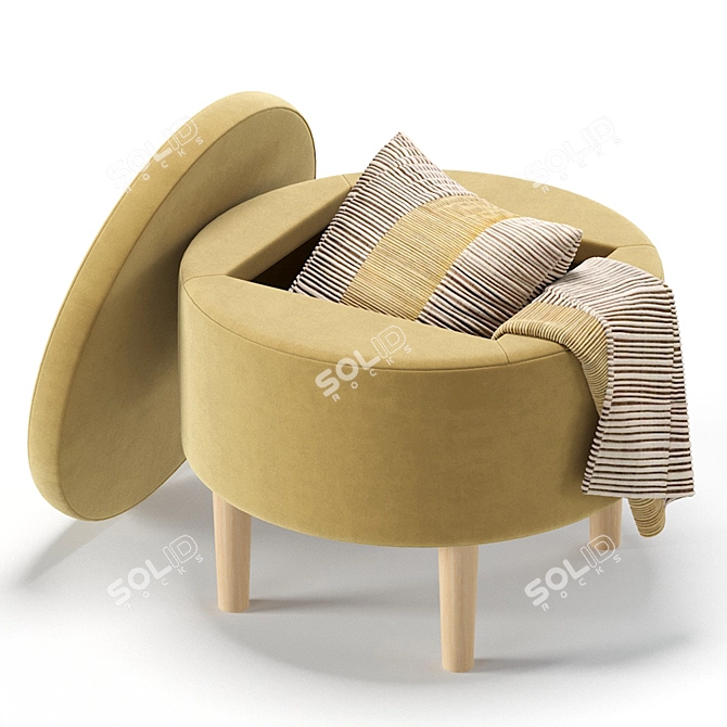 Textile Pouffe Clari 5 Colors 3D model image 2