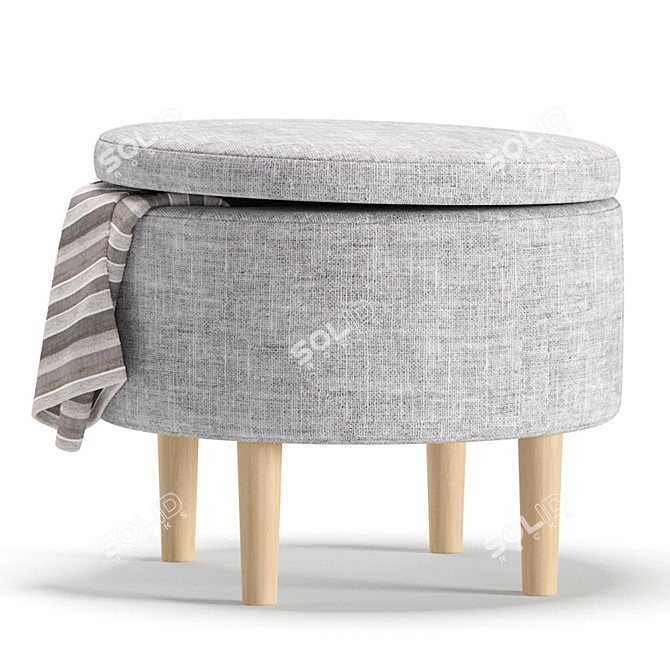 Textile Pouffe Clari 5 Colors 3D model image 5