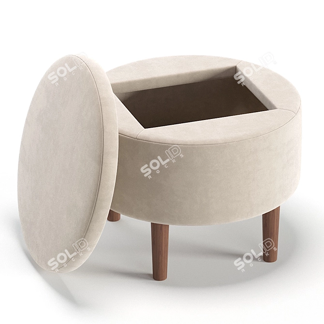 Textile Pouffe Clari 5 Colors 3D model image 6