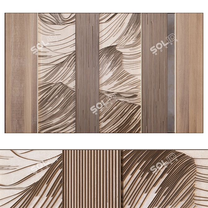 Modern 3D Wall Decor Panel 3D model image 1