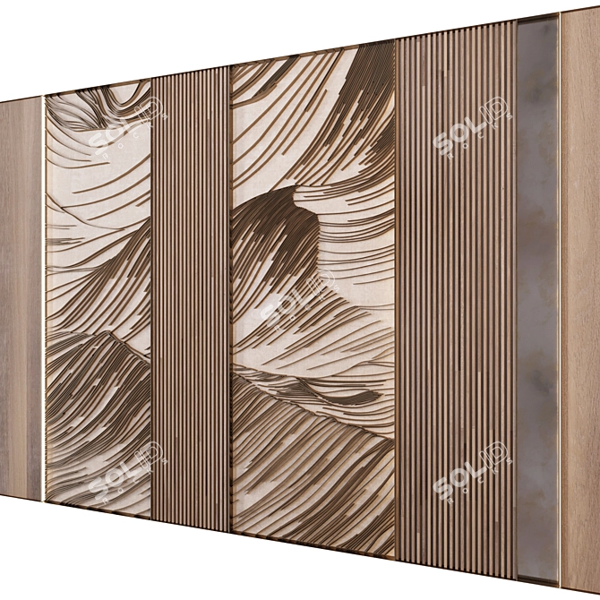 Modern 3D Wall Decor Panel 3D model image 2