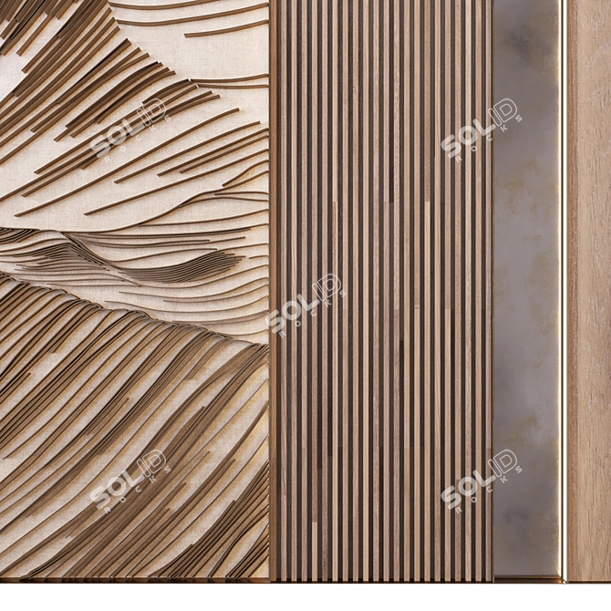 Modern 3D Wall Decor Panel 3D model image 4