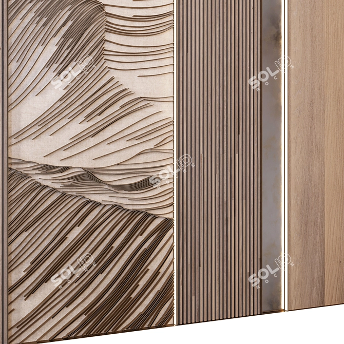 Modern 3D Wall Decor Panel 3D model image 5