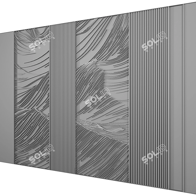 Modern 3D Wall Decor Panel 3D model image 7