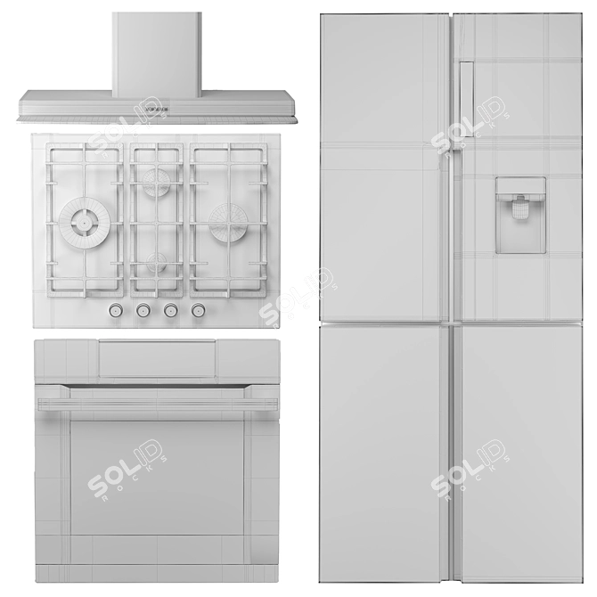  Haier Kitchen Appliance Set 4 3D model image 5