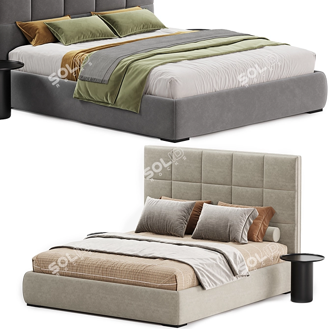 Meridiani Bardo Modern Bed Collection 3D model image 1