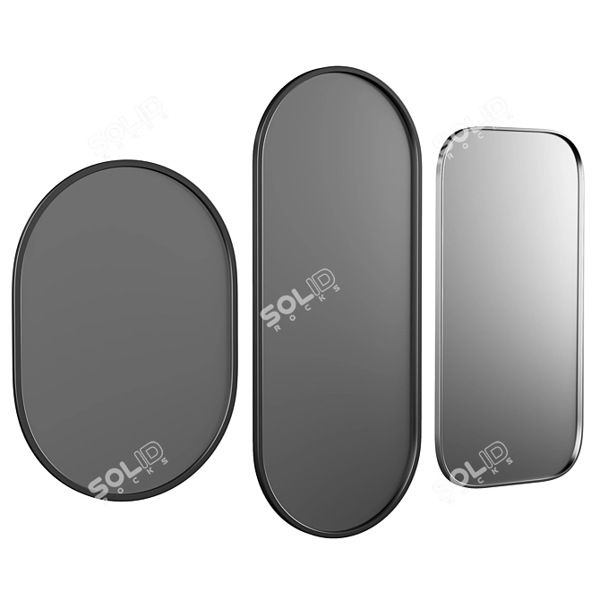 Modern Iron Black Mirror 3D model image 1