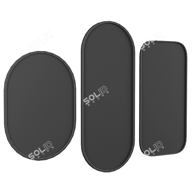 Modern Iron Black Mirror 3D model image 2