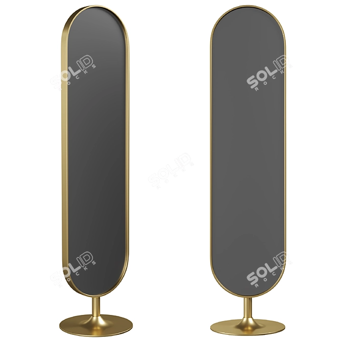  Modern Curve Floor Mirror 40x170cm 3D model image 1