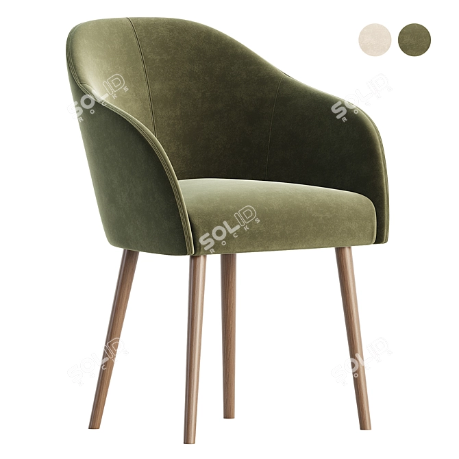 Modern Lili Dining Chair 3D model image 1