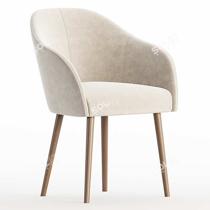 Modern Lili Dining Chair 3D model image 2