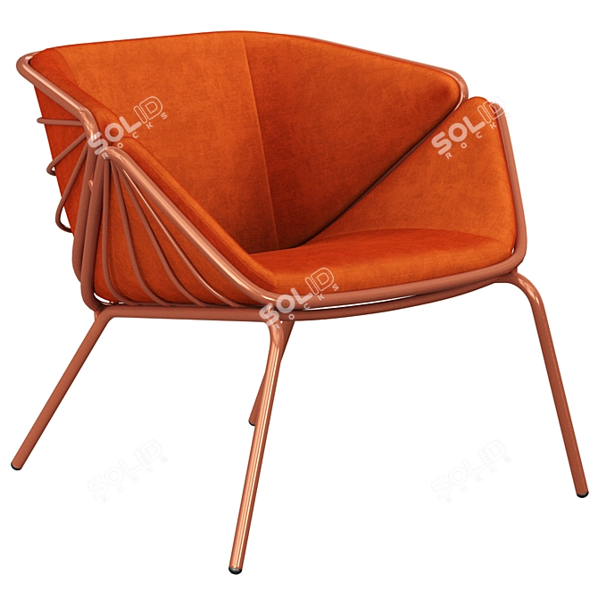 Outdoor Metal Lounge Chair by Traba 3D model image 1