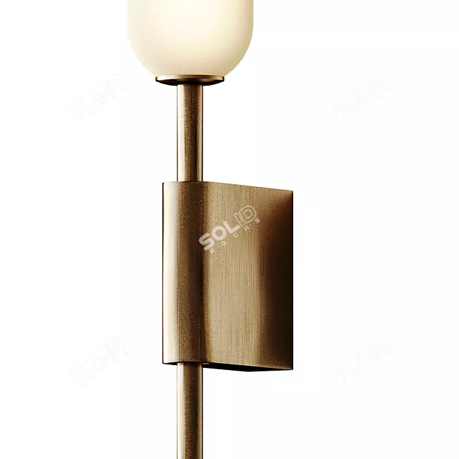 Matte Glass Floral Wall Sconce 3D model image 2