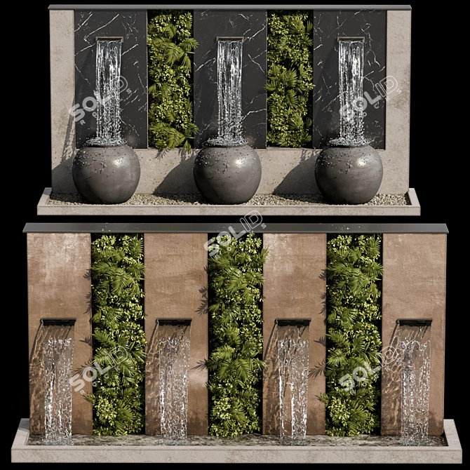 Cascading Waterfall Fountains for Projects 3D model image 1
