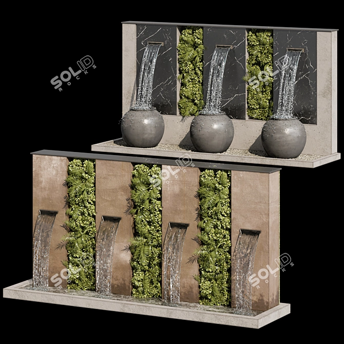Cascading Waterfall Fountains for Projects 3D model image 6