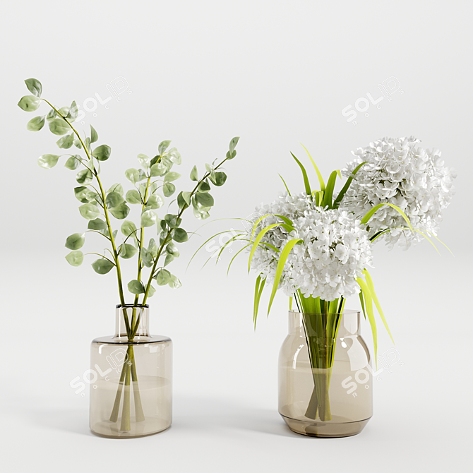 Floral Bouquet 3D Models Set 3D model image 2