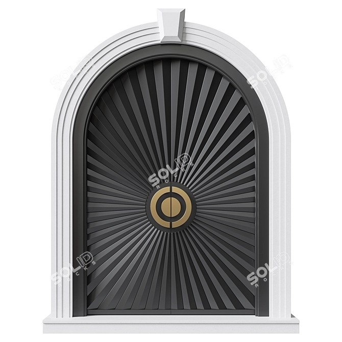 Scalloped Arch Door Set 3D model image 1