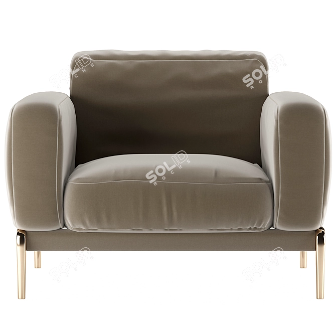 Modern Luxe Comfort Armchair 3D model image 3