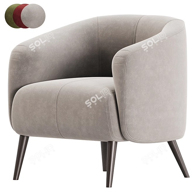 Contemporary Amalfi Armchair Collection 3D model image 1