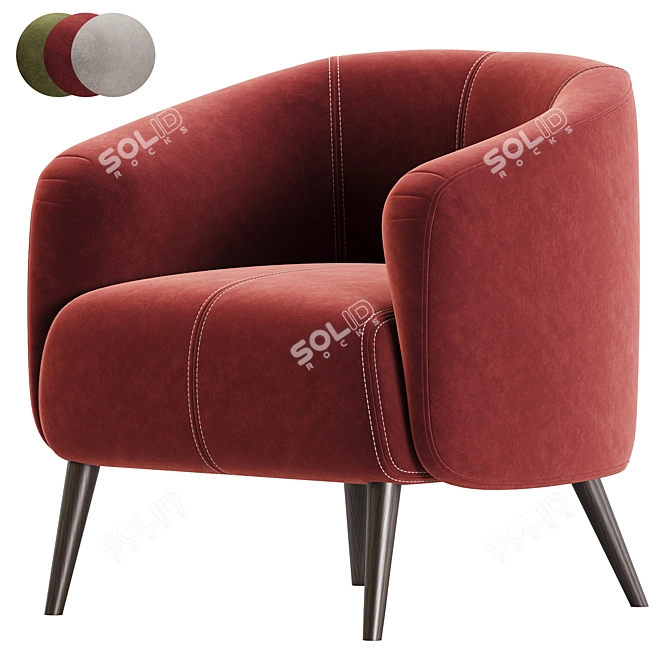 Contemporary Amalfi Armchair Collection 3D model image 2