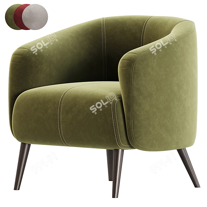 Contemporary Amalfi Armchair Collection 3D model image 3