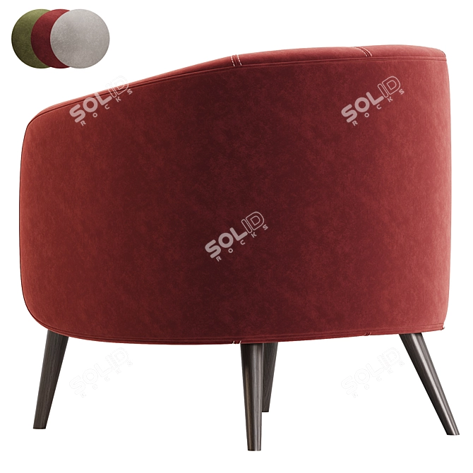 Contemporary Amalfi Armchair Collection 3D model image 4