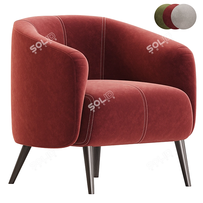 Contemporary Amalfi Armchair Collection 3D model image 5