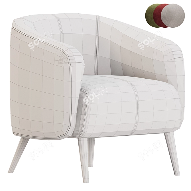 Contemporary Amalfi Armchair Collection 3D model image 6