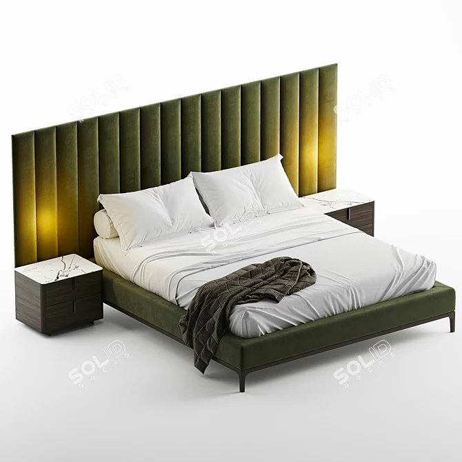 Elegant Michelangelo Bed Frame 3D model image 3