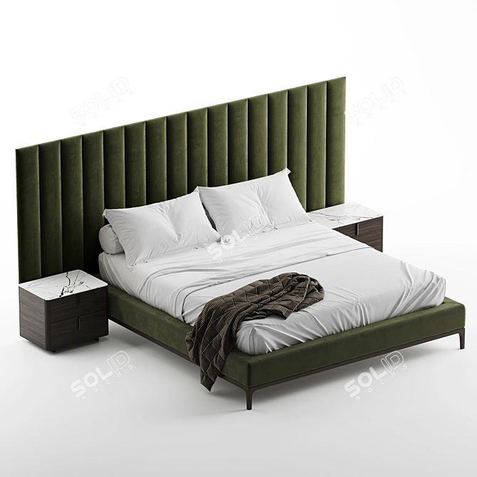 Elegant Michelangelo Bed Frame 3D model image 9