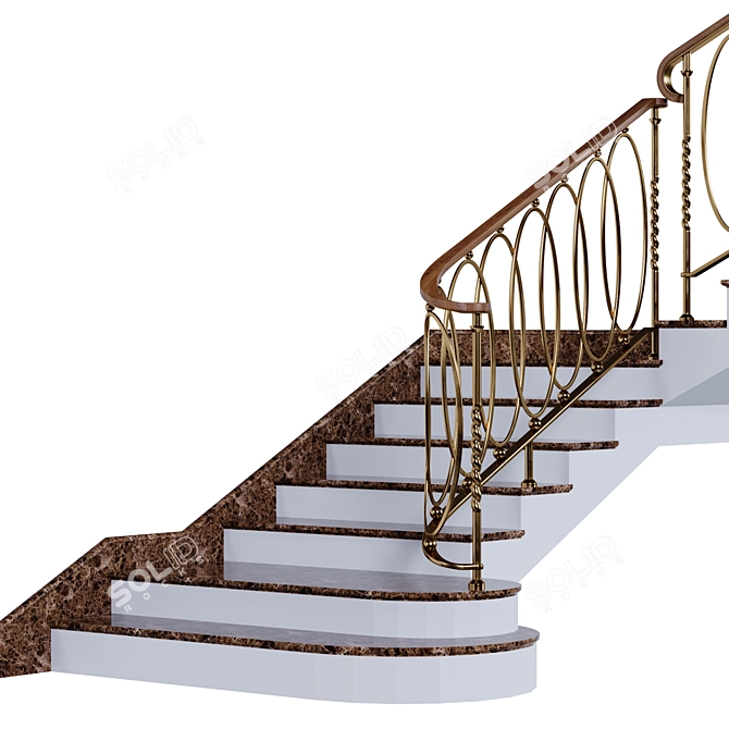 Art Deco Style Staircase 02 3D model image 2