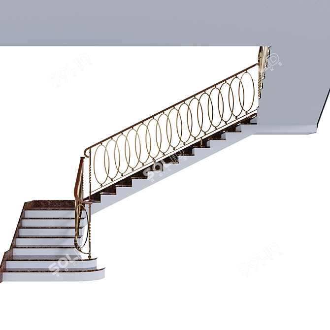 Art Deco Style Staircase 02 3D model image 4